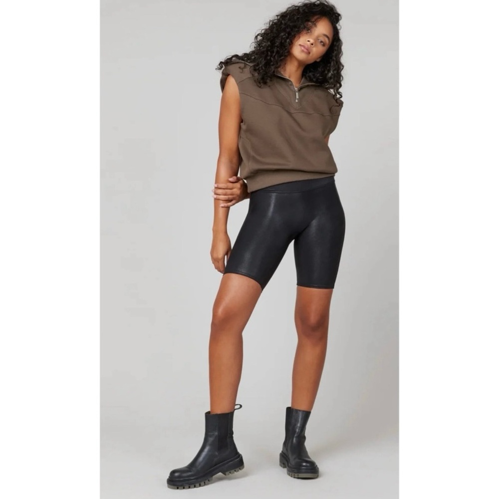 NEW Spanx Faux Leather Biker Shorts